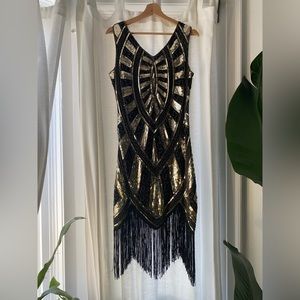 Beaded Dress with Fringe